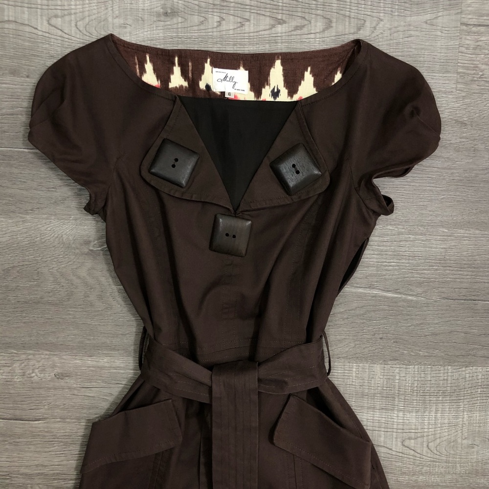 Milly of New York Embellished Linen Pocket Dress 6 - Picture 11 of 16